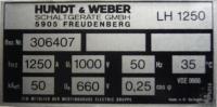  identieficatieplaat Hundt & Weber